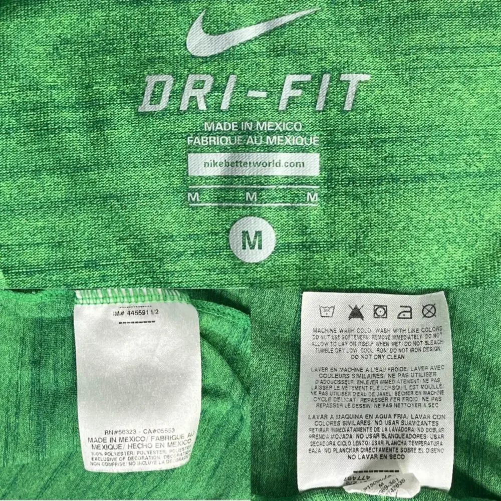 Nike Green Dri Fit Crew Neck Short Sleeve T-Shirt Size M
